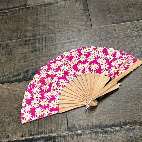 Pink Floral Hand Fan - Picture 2 of 6